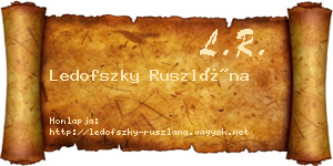 Ledofszky Ruszlána névjegykártya